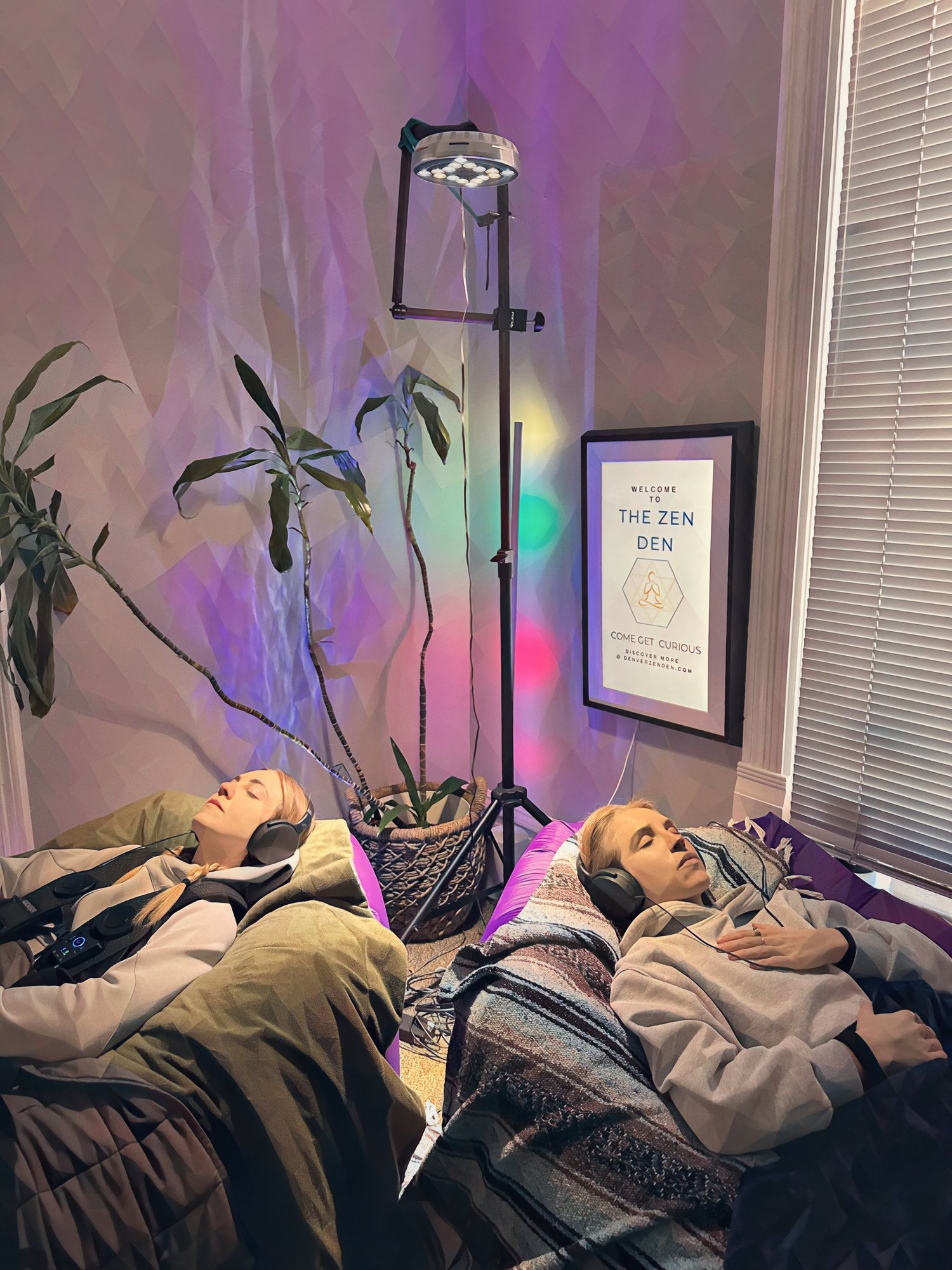 A shared sound and vibration session for two at the Denver Zen Den